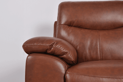 Vantage Genuine Leather Tan 3+1+1 Seater Sofa Set