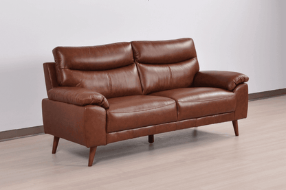 Vantage Genuine Leather Tan 3+1 Seater Sofa Set