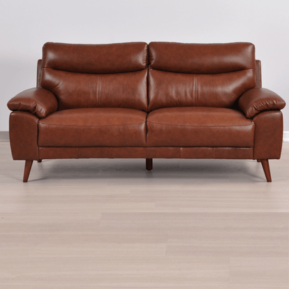 Vantage Tan 3-Seater Sofa in roomset, front-facing, modern design, stylish and comfortable seating