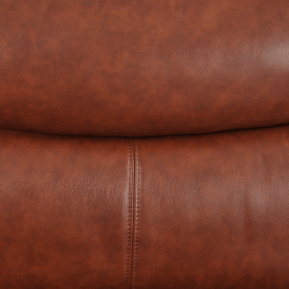 Close-up of Vantage tan 3-seater sofa highlighting its cushioned seats and modern design details