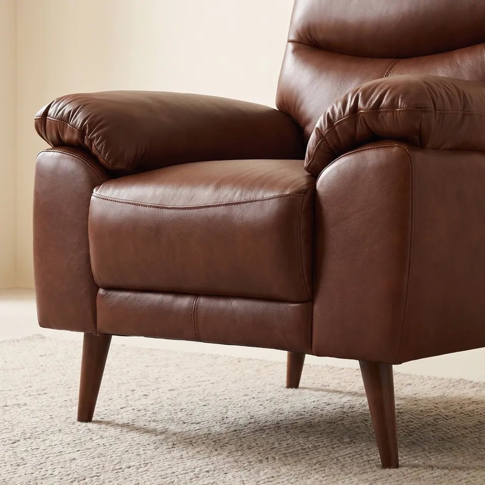 Vantage Genuine Leather Tan Armchair - Furniture Instore