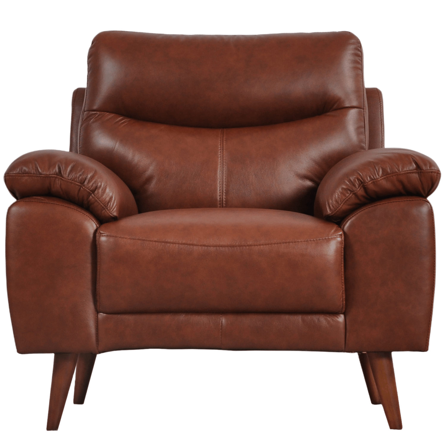 Vantage Tan Armchair, front-facing, modern sofa chair on white background, stylish and comfortable seating