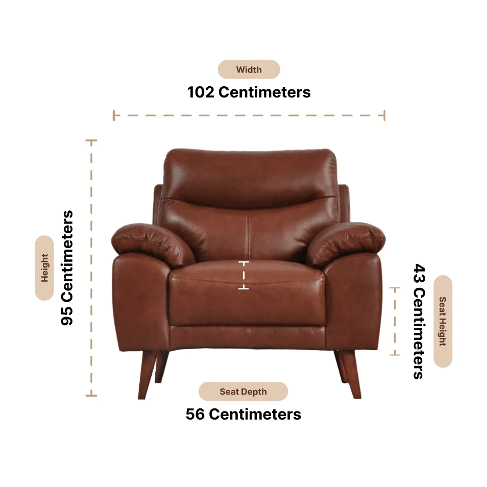 Vantage Genuine Leather Tan Armchair - Furniture Instore