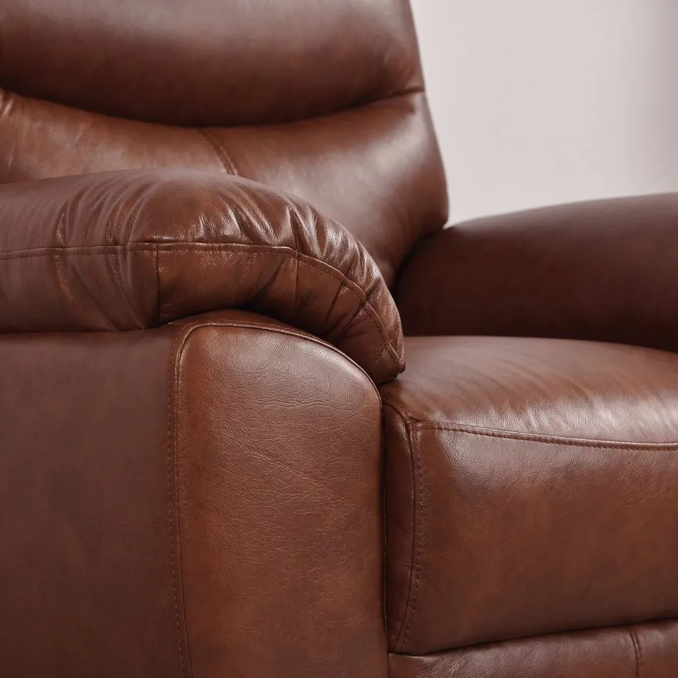 Vantage Genuine Leather Tan Armchair - Furniture Instore