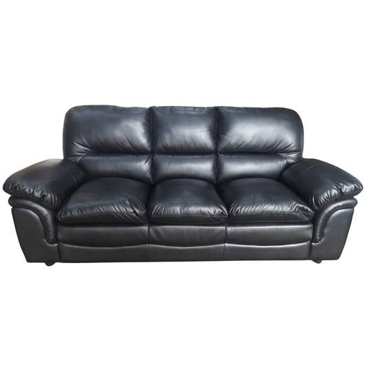 black leather outlet 3 seater sofa