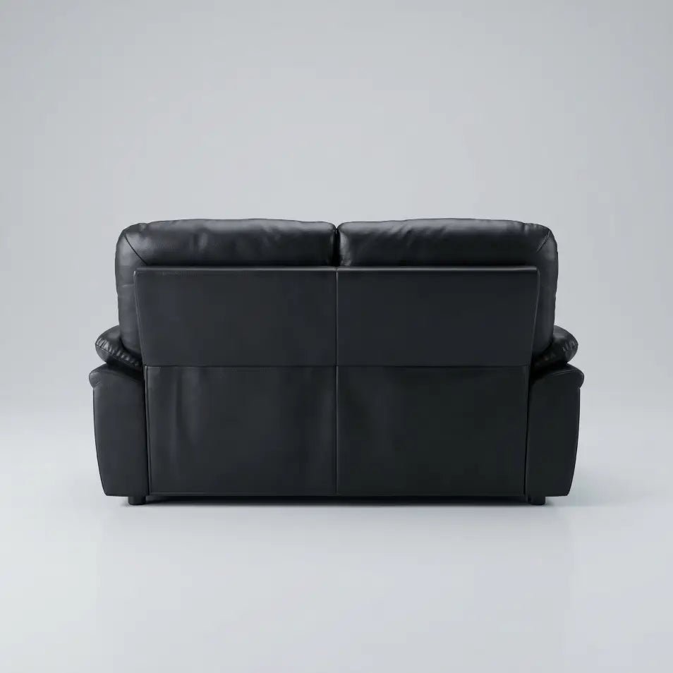 Verona Black Leather 2 Seater Sofa - Furniture Instore