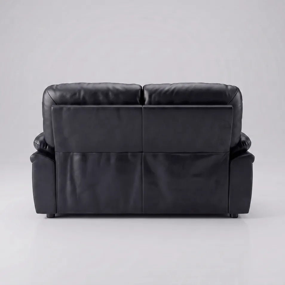 Verona Black Leather 2 Seater Sofa - Furniture Instore