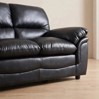 Verona Black Leather 2+1 Seater