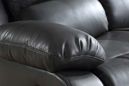 Verona Close-up of a black leather recliner chair