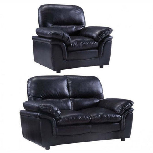 Verona Black Leather 2+1 Seater Sofa Set is a Stylish and Practical - Furniture Instore