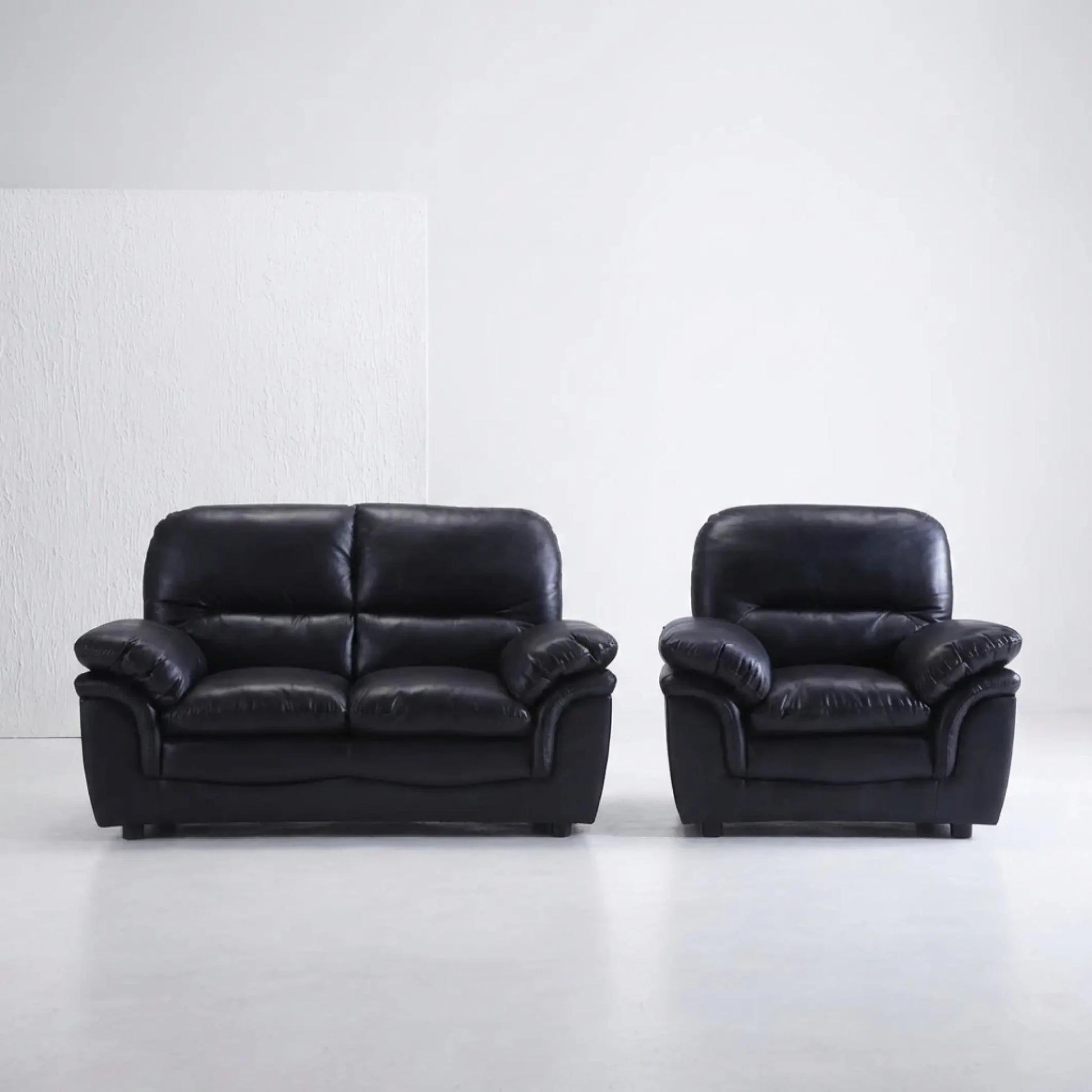 Verona Black Leather 2+1 Seater Sofa Set is a Stylish and Practical - Furniture Instore