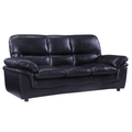 Verona Black Leather 3 Seater Sofa