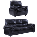 Verona Black Leather 3+1 Seater Sofa Set is a Stylish and Practical