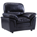 Verona Black Leather Armchair