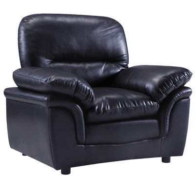Verona Black Leather Armchair