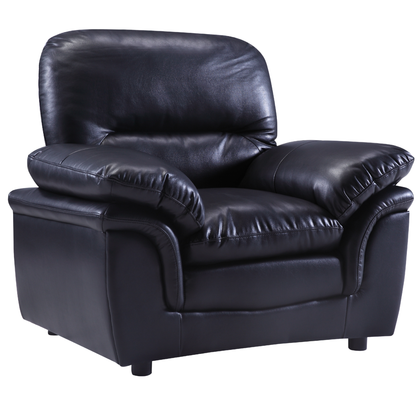 Verona Black Leather sofa