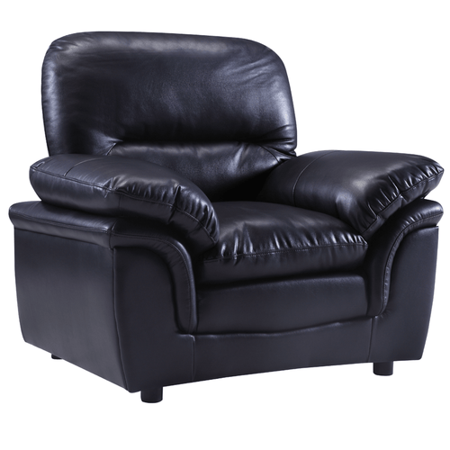 Verona Black Leather Armchair