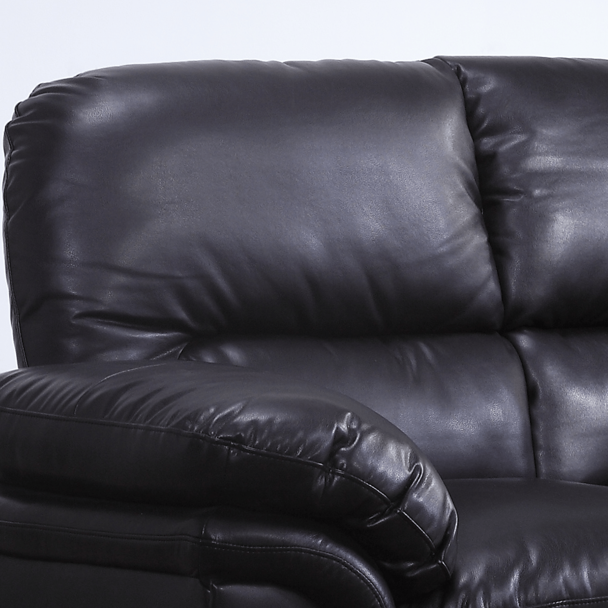 Verona Black Leather 3+2+1 Seater Sofa Set - Furniture Instore