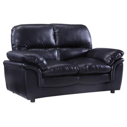 Verona Black Leather  Seater Sofa Set 