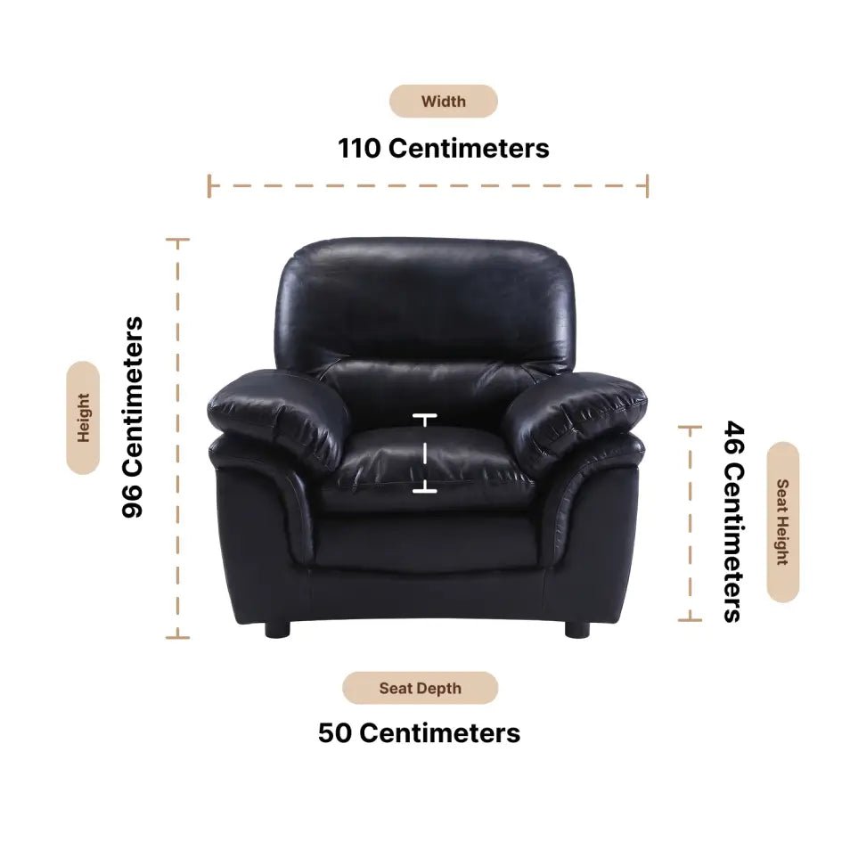 Verona Black Leather Armchair - Furniture Instore