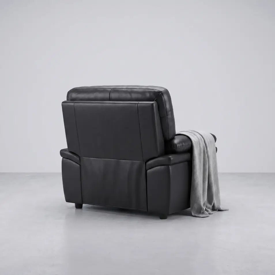 Verona Black Leather Armchair - Furniture Instore