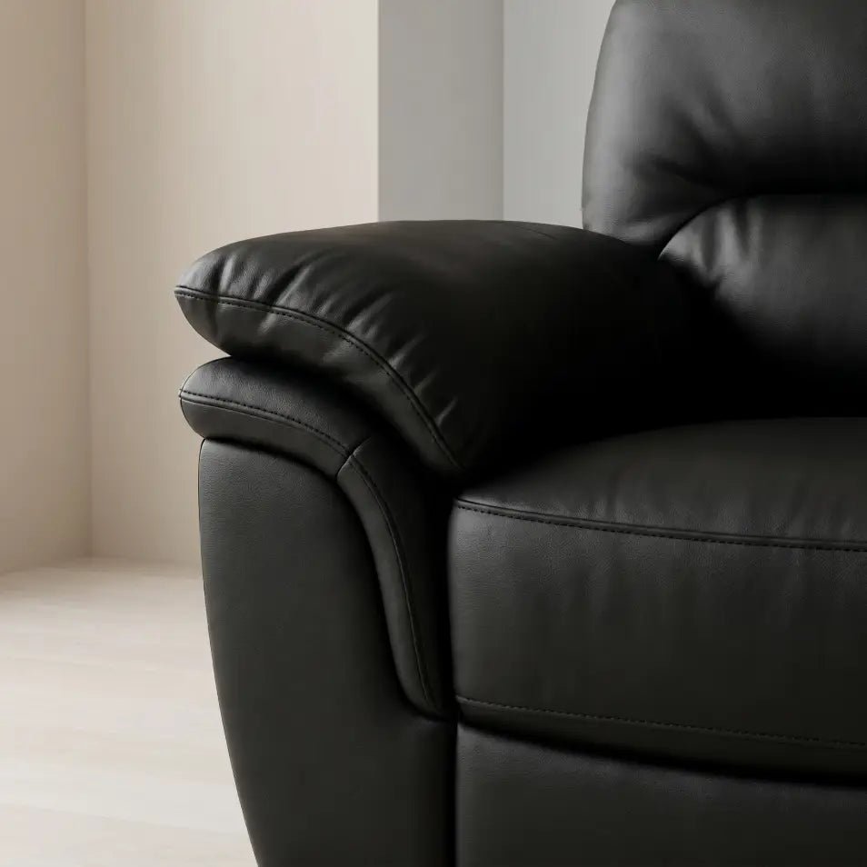 Verona Black Leather Armchair - Furniture Instore