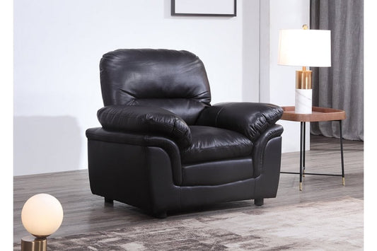 Verona Black Leather Armchair - Furniture Instore
