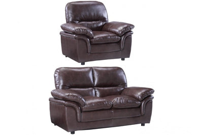 Verona Brown Leather 2+1 Seater Sofa Set