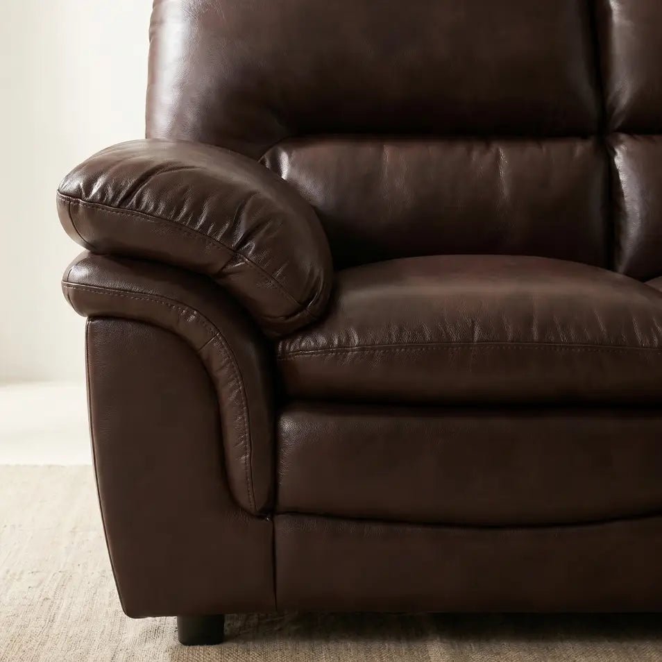 Verona Brown Leather 2 Seater Sofa - Furniture Instore