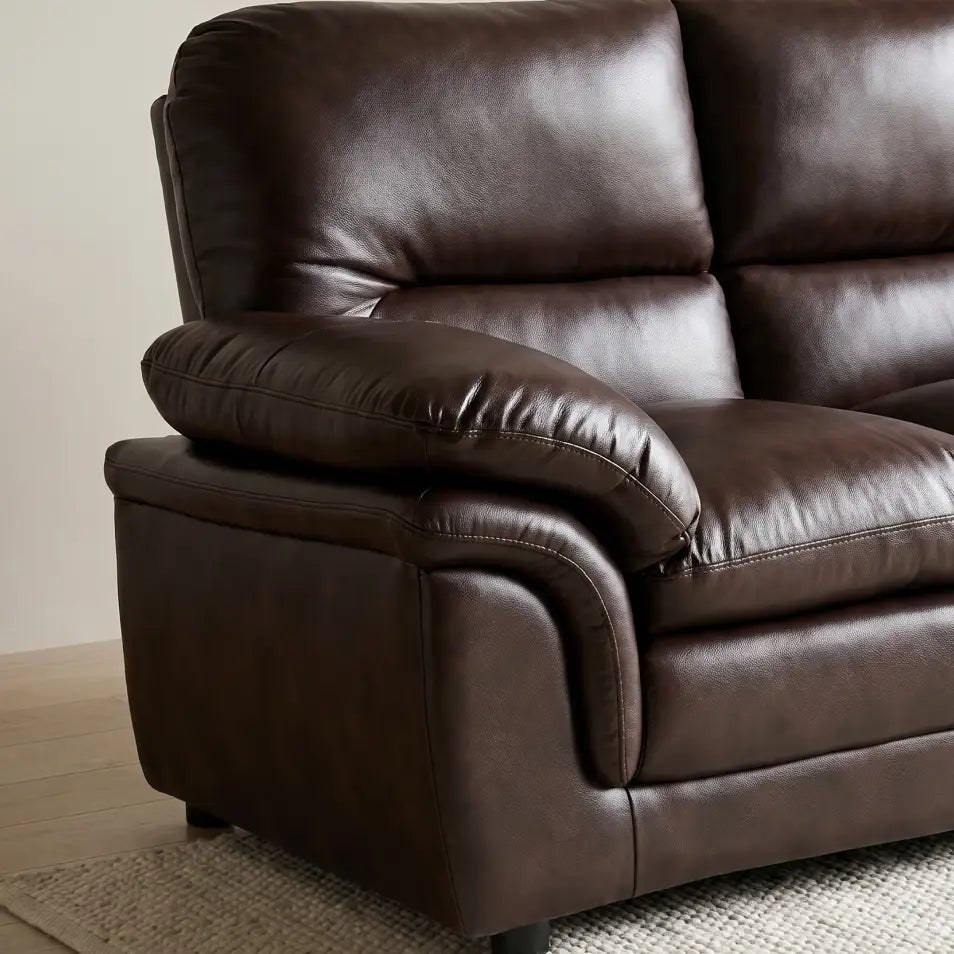 Verona Brown Leather 2 Seater Sofa - Furniture Instore