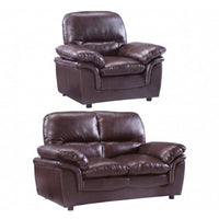 Verona Brown Leather 2+1 Seater Sofa Set Collection
