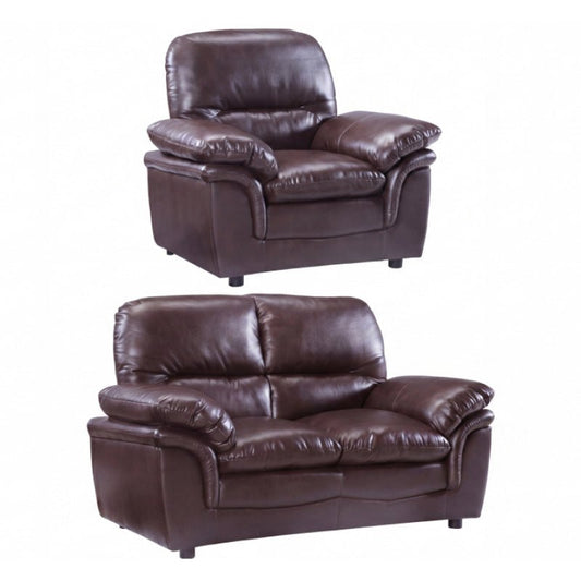 Verona Brown Leather 2+1 Seater Sofa Set Collection - Furniture Instore