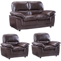 Verona Brown Leather 2+1+1 Seater Sofa Set