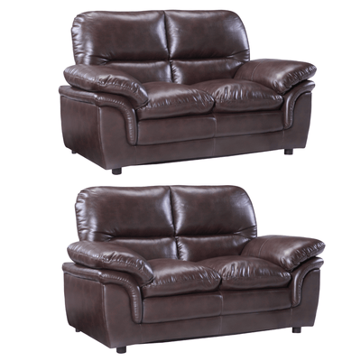 Verona Brown Leather 2+2 Seater Sofa Set Collection