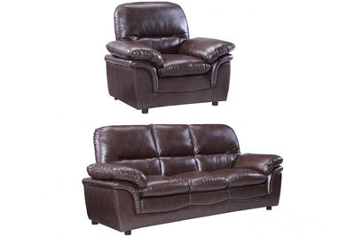 Verona Brown Leather 3+1 Seater Sofa Set