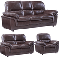 Verona Brown Leather 3+2+1 Seater Sofa Set