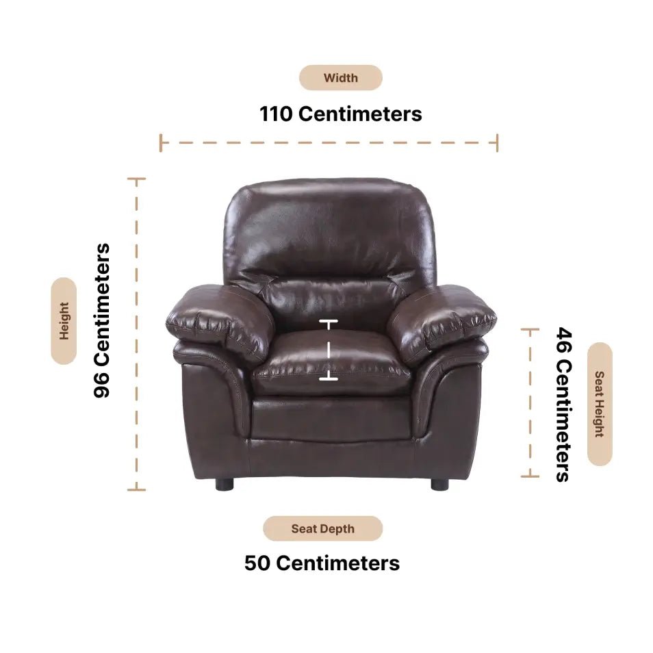 Verona Brown Leather Armchair - Furniture Instore