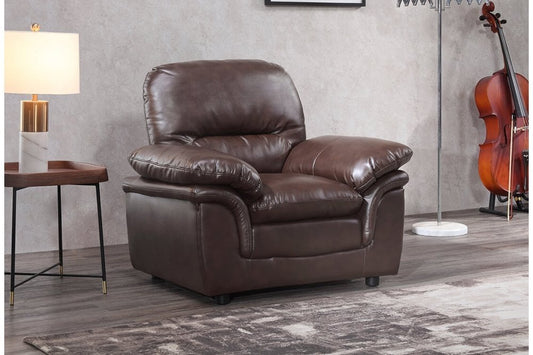 Verona Brown Leather Armchair - Furniture Instore