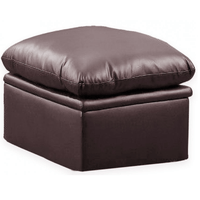 Verona Brown Leather Footstool
