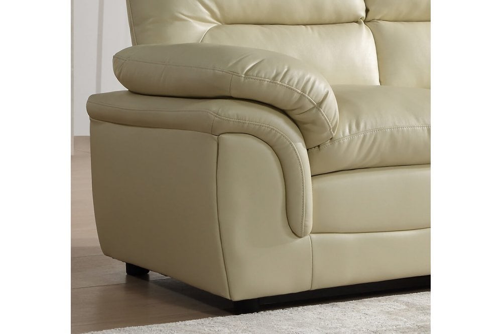Verona Cream Leather 2 Seater Sofa - Furniture Instore
