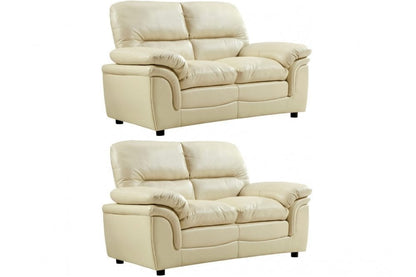 Verona Cream Leather 2+2 Seater Sofa Set - Furniture Instore