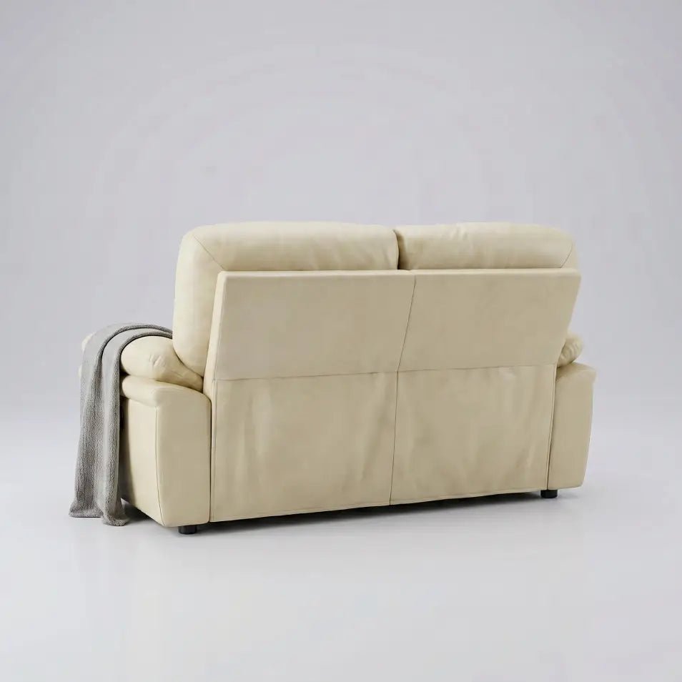 Verona Cream Leather 2 Seater Sofa - Furniture Instore