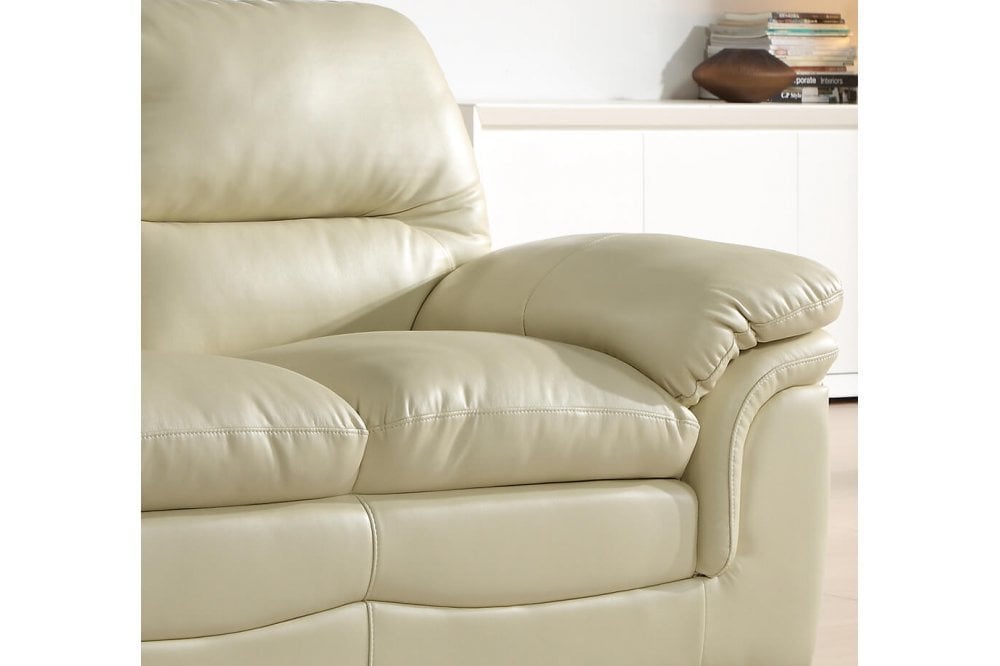 Verona Cream Leather 2 Seater Sofa - Furniture Instore