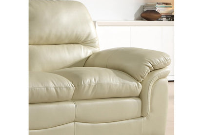 Verona Cream Leather 2 Seater Sofa - Furniture Instore