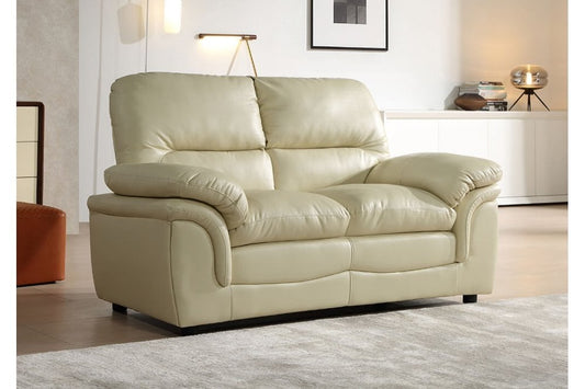 Verona Cream Leather 2 Seater Sofa - Furniture Instore