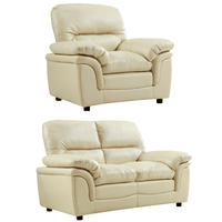Verona Cream Leather 2+1 Seater Sofa Set