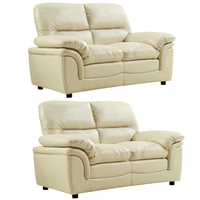 Verona Cream Leather 2+2 Seater Sofa Set