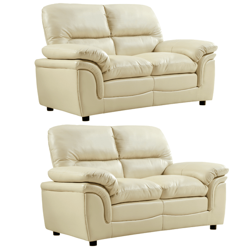 Verona Cream Leather 2+2 Seater Sofa Set