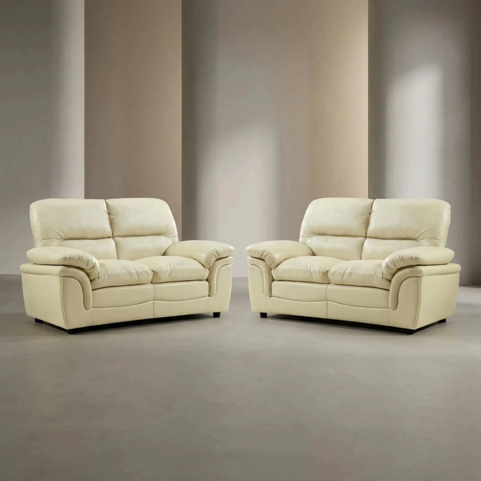 Verona Cream Leather 2+2 Seater Sofa Set Collection - Furniture Instore