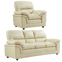 Verona Cream Leather 3+1 Seater Sofa Set Collection
